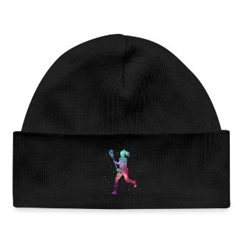 Lacrosse Joueur Espace Lacrosse féminin Filles - Bonnet bébé bio - noir - Devant