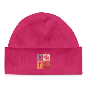 Bocce and Petanque Player Graphic - Baby Organic Beanie - hot pink - Front