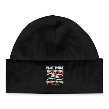Gender Reveal Baby Shower Pregnancy Announcement - Baby Organic Beanie - black - Front