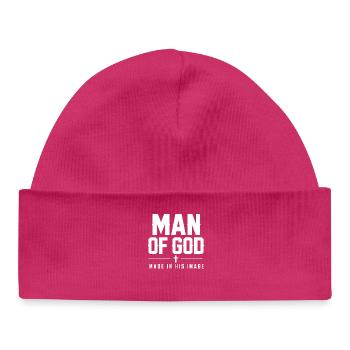 Man Of God Made In His Image Christlicher Glaube - Baby Organic Mütze - hot Pink - Vorne