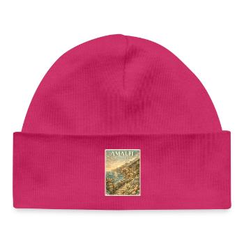 Amalfi Coast Golden Hour Vintage Travel - Baby Organic Beanie - hot pink - Front