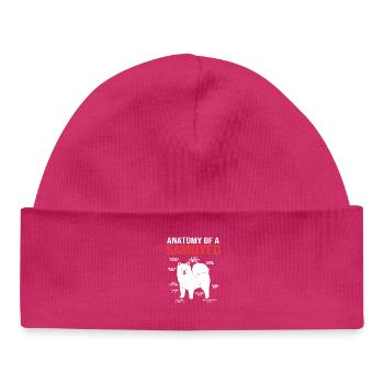 Samoyed Dog Samoyed - Baby Organic Beanie - hot pink - Front