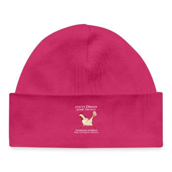 Dein Abendessen Grammatik-Dinge hör auf, Hühner zu erschrecken - Baby Organic Mütze - hot Pink - Vorne