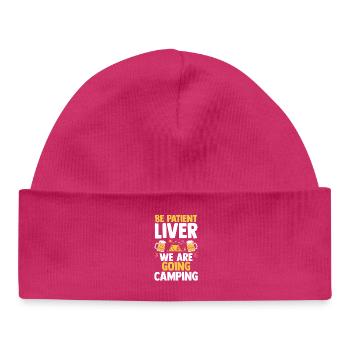 Camping Bonfire Camp Life Forest Camper - Baby Organic Beanie - hot pink - Front