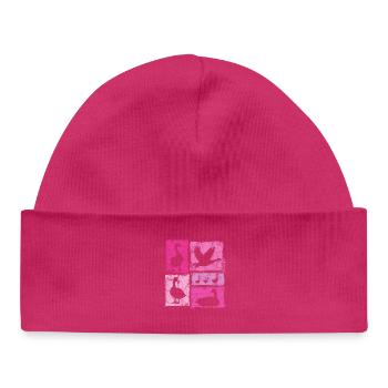 Gänse Silhoetten Retro-Grafik Frauen Und Mädchen - Baby Organic Mütze - hot Pink - Vorne