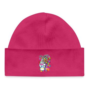 Graffiti cartoon style - Baby Organic Beanie - hot pink - Front