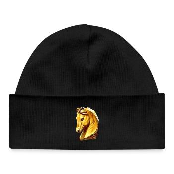 yellow fjord horse - Baby Organic Beanie - black - Front