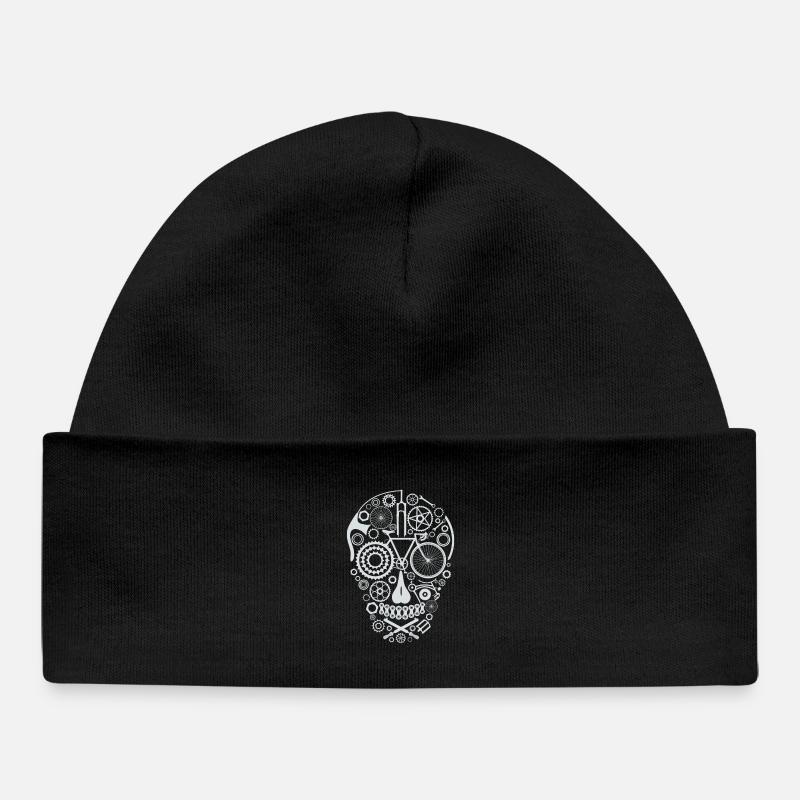 Bicycle Skull light grey - Baby Organic Mütze - Schwarz
