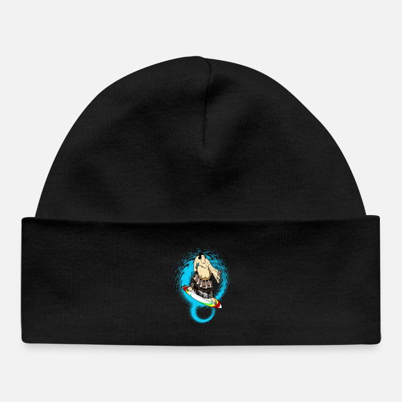 Sumo surfer - Baby Organic Beanie - black
