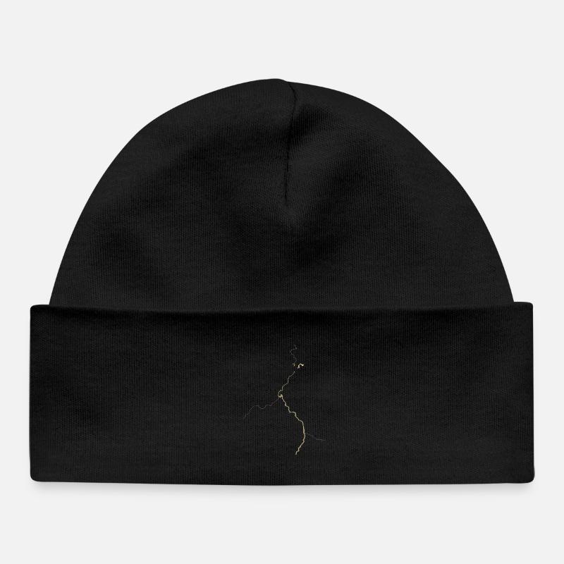 Veines dorées sur noir - Bonnet bébé bio - noir