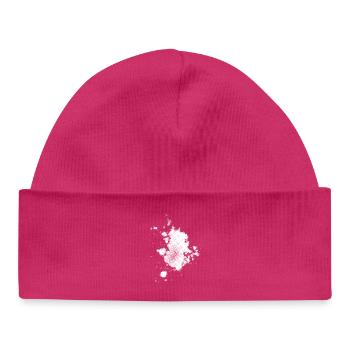 Flash, Punktehintergrund asymmetrisch | rasterized - Baby Organic Mütze - hot Pink - Vorne