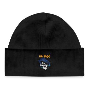 croisière Temps Oh Navire C’est un cadeau de navire de voyage en famille - Bonnet bébé bio - noir - Devant
