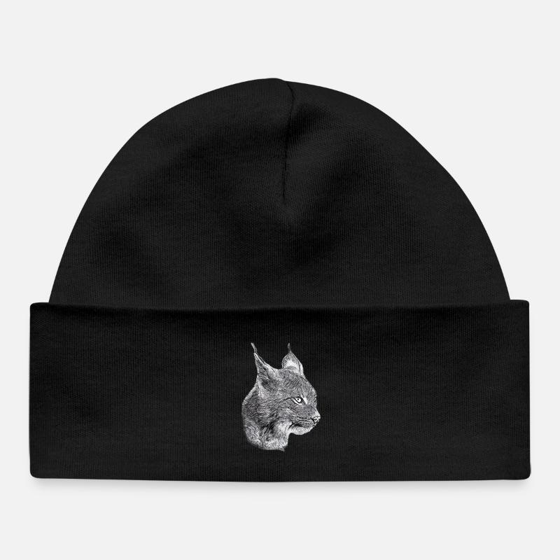 Lynx Cat Freedom Chat sauvage Chat - Bonnet bébé bio - noir