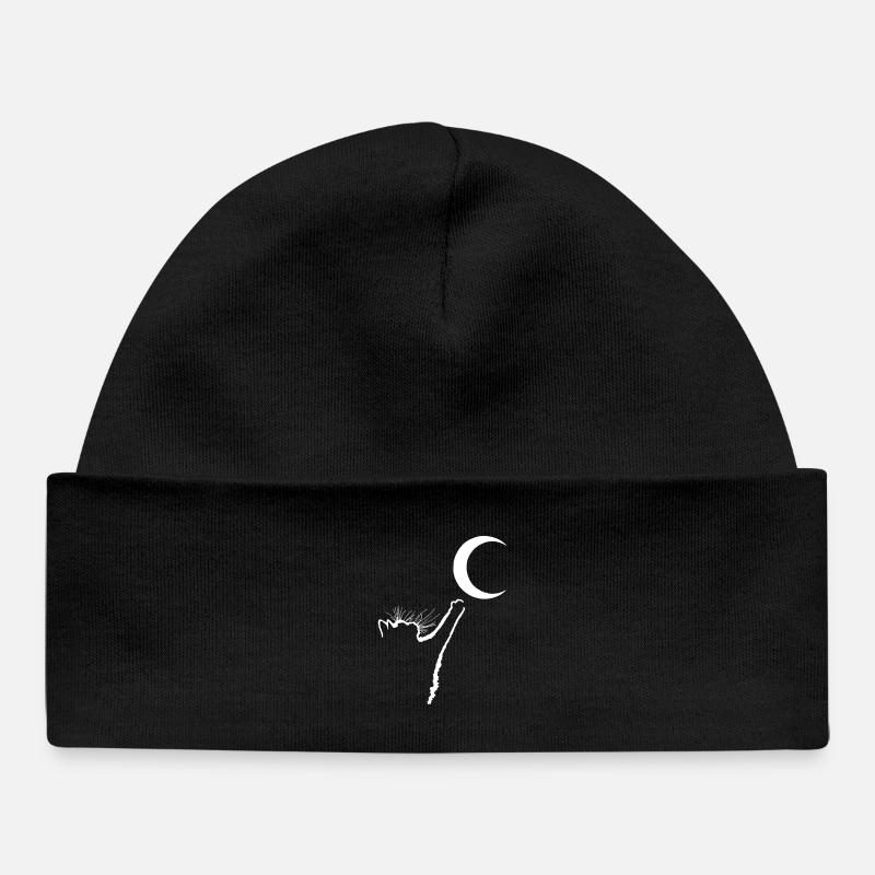 Le chat et la lune - Bonnet bébé bio - noir