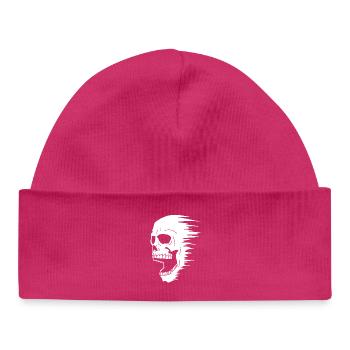 Crâne blanc et vitesse - Bonnet bébé bio - hot pink - Devant