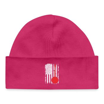 USA Patriotic Banjo Player - Baby Organic Beanie - hot pink - Front