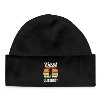 Funny clarinetist - Baby Organic Beanie - black - Front