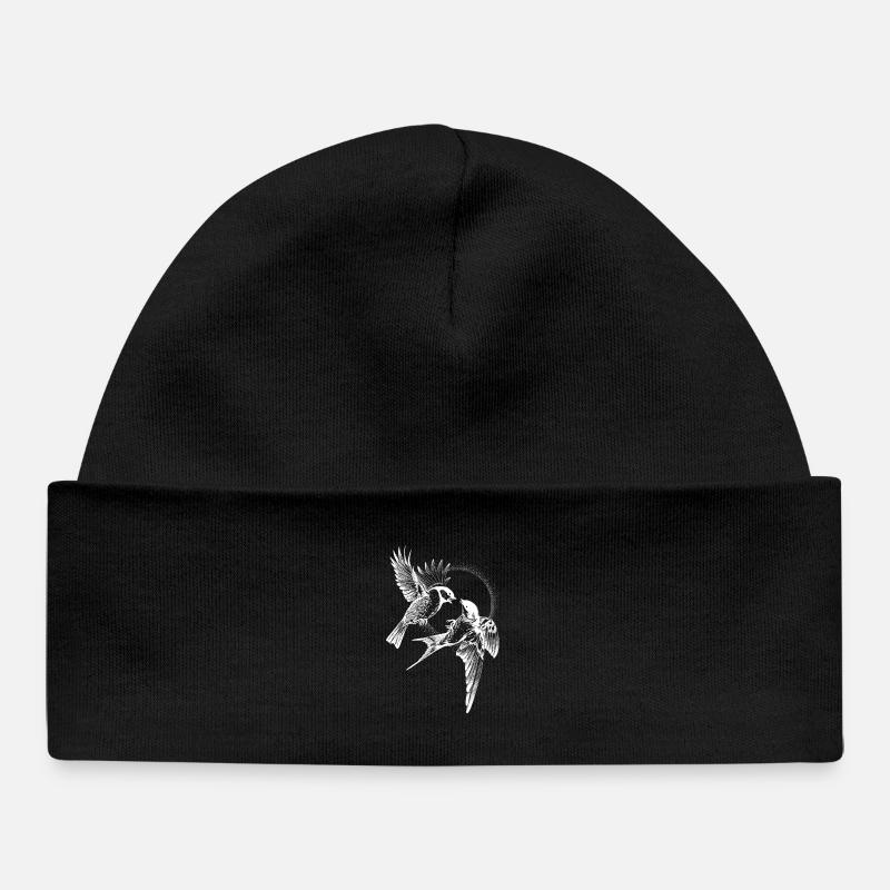 Inversion de combat d’oiseaux - Bonnet bébé bio - noir