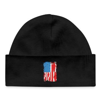 Installer USA Flag - Baby Organic Beanie - black - Front