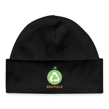 Je Recycle - Bonnet bébé bio - noir - Devant