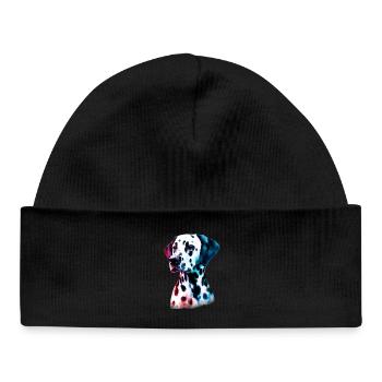 Chien dalmatien - Bonnet bébé bio - noir - Devant