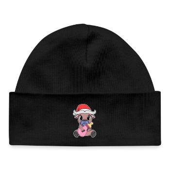 Bœuf bébé Noël - Bonnet bébé bio - noir - Devant