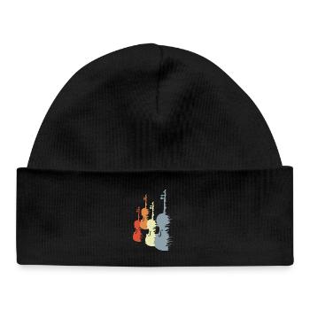 Croquis de violon - Bonnet bébé bio - noir - Devant