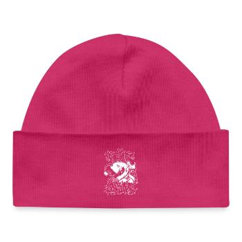 Rebell Tier Graffiti Design - Baby Organic Mütze - hot Pink - Vorne
