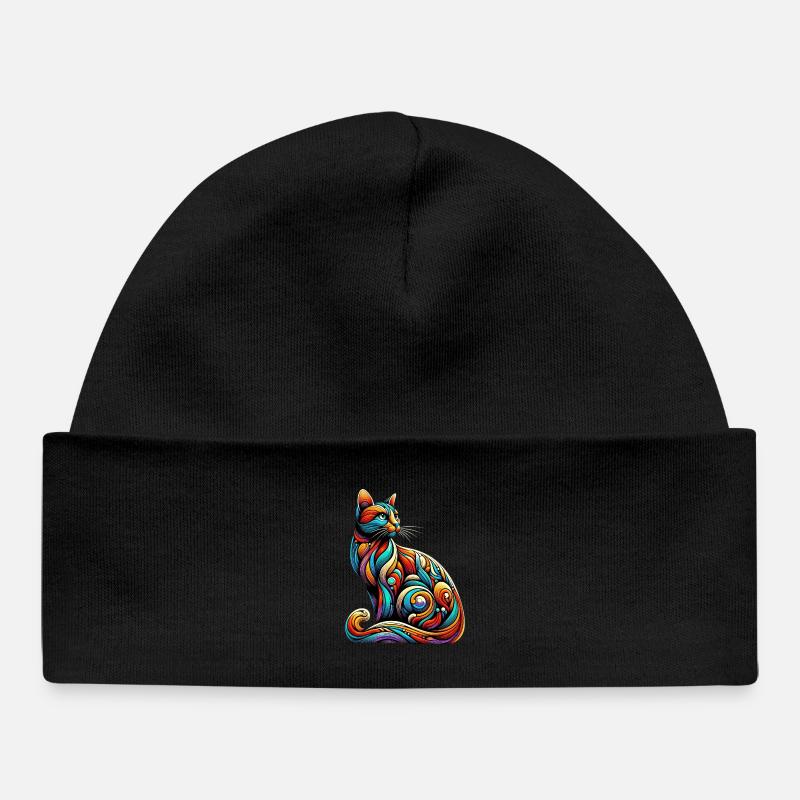 Chat - Bonnet bébé bio - noir