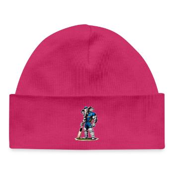 Indien Cricket Sport Elefanten Design - Baby Organic Mütze - hot Pink - Vorne