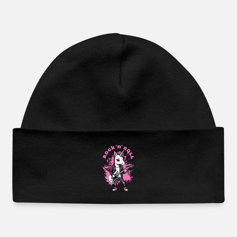 Licorne Rock 'n' Roll - Bonnet bébé bio - noir