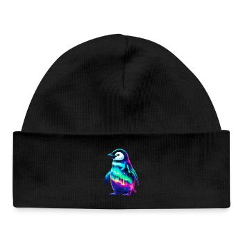 Manchot aurore boréale - Bonnet bébé bio - noir - Devant