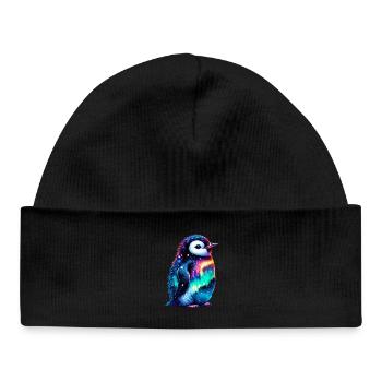 Aurora Borealis Penguin - Baby Organic Beanie - black - Front
