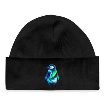 Manchot aurore boréale - Bonnet bébé bio - noir - Devant
