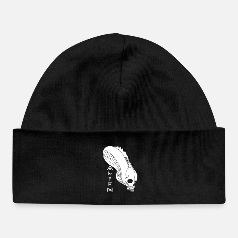 Crâne extraterrestre blanc - Bonnet bébé bio - noir