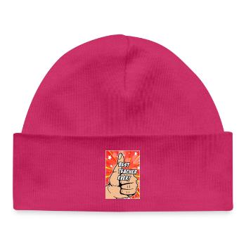 Bester Lehrer aller Zeiten - Baby Organic Mütze - hot Pink - Vorne