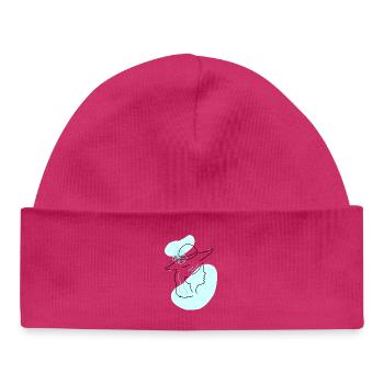fille plage coloré - Bonnet bébé bio - hot pink - Devant