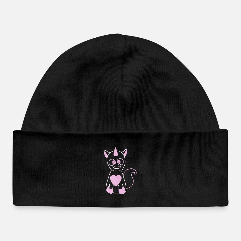 licorne - Bonnet bébé bio - noir