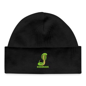 Serpent manga - Bonnet bébé bio - noir - Devant