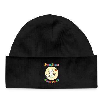 Cat Peeling Orange - Baby Organic Beanie - black - Front
