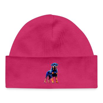 Expressive Rottweiler Survival Design - Baby Organic Beanie - hot pink - Front