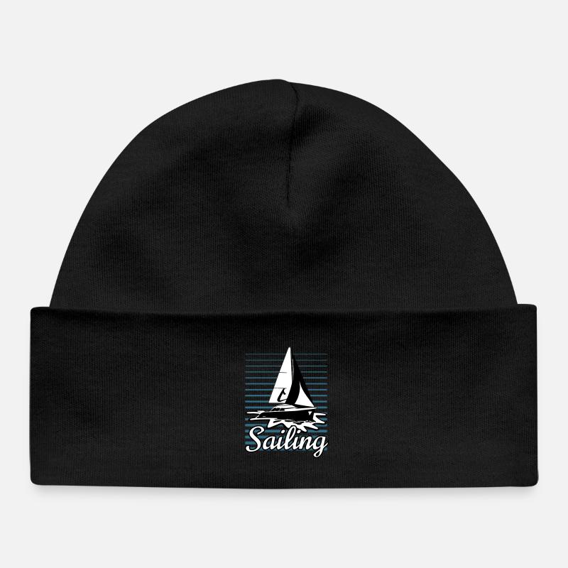 Voilier 002 - Bonnet bébé bio - noir