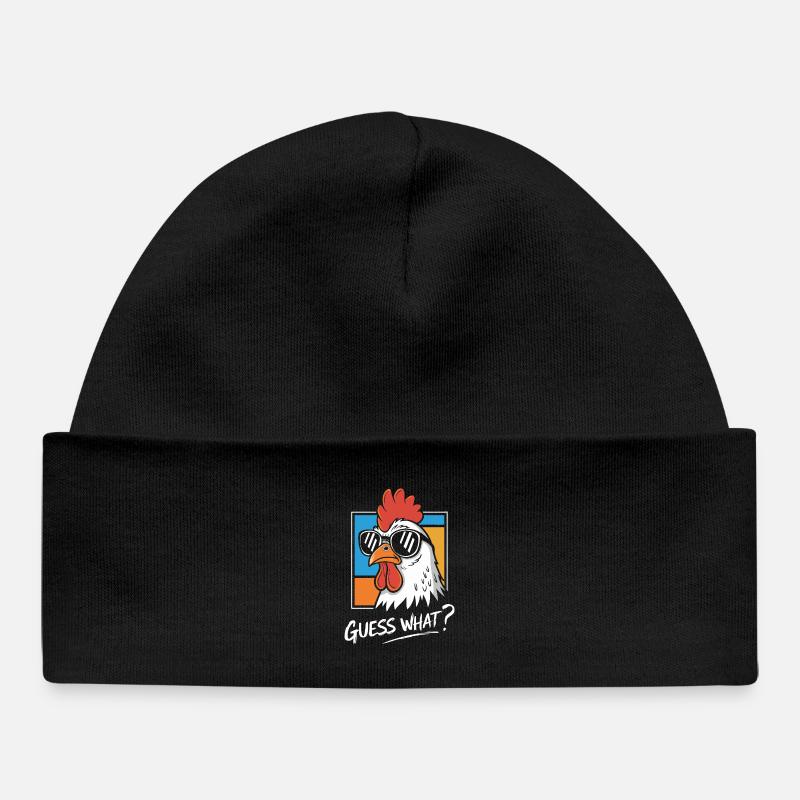 Coq drôle avec impression de lunettes de soleil - Bonnet bébé bio - noir