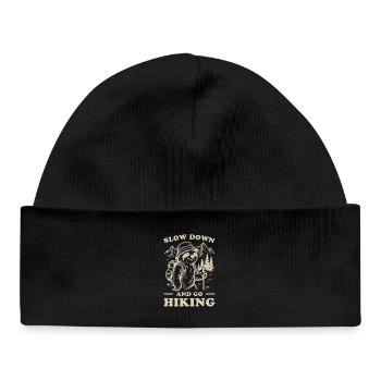 paresseux randonnée aventure montagne nature design - Bonnet bébé bio - noir - Devant
