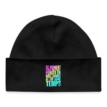 COOL SAYING FOR MULTILINGUALS, INTERNATIONAL - Baby Organic Beanie - black - Front
