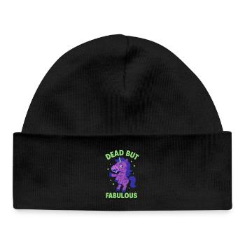 Licorne colorée avec dicton - Bonnet bébé bio - noir - Devant