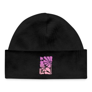 Flower power pink gradient - Baby Organic Beanie - black - Front