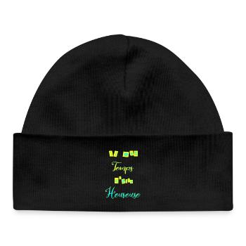 Il est temps d'être heureuse - Bonnet bébé bio - noir - Devant