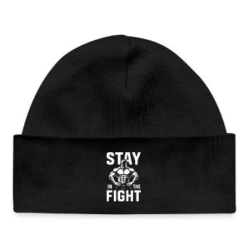 Stay in the Fight Gym motivation - Baby Organic Beanie - black - Front