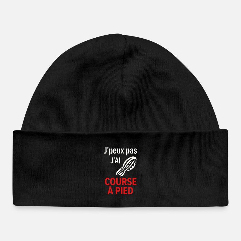 J'ai Course à Pied Pas le Temps - Bonnet bébé bio - noir